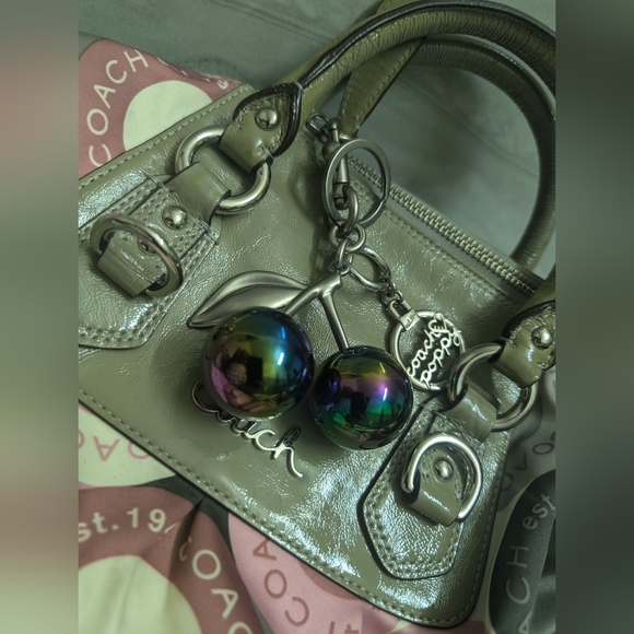 Cherry Bag Charm + Coach Poppy Charm Keychain Set - Picture 3 of 12